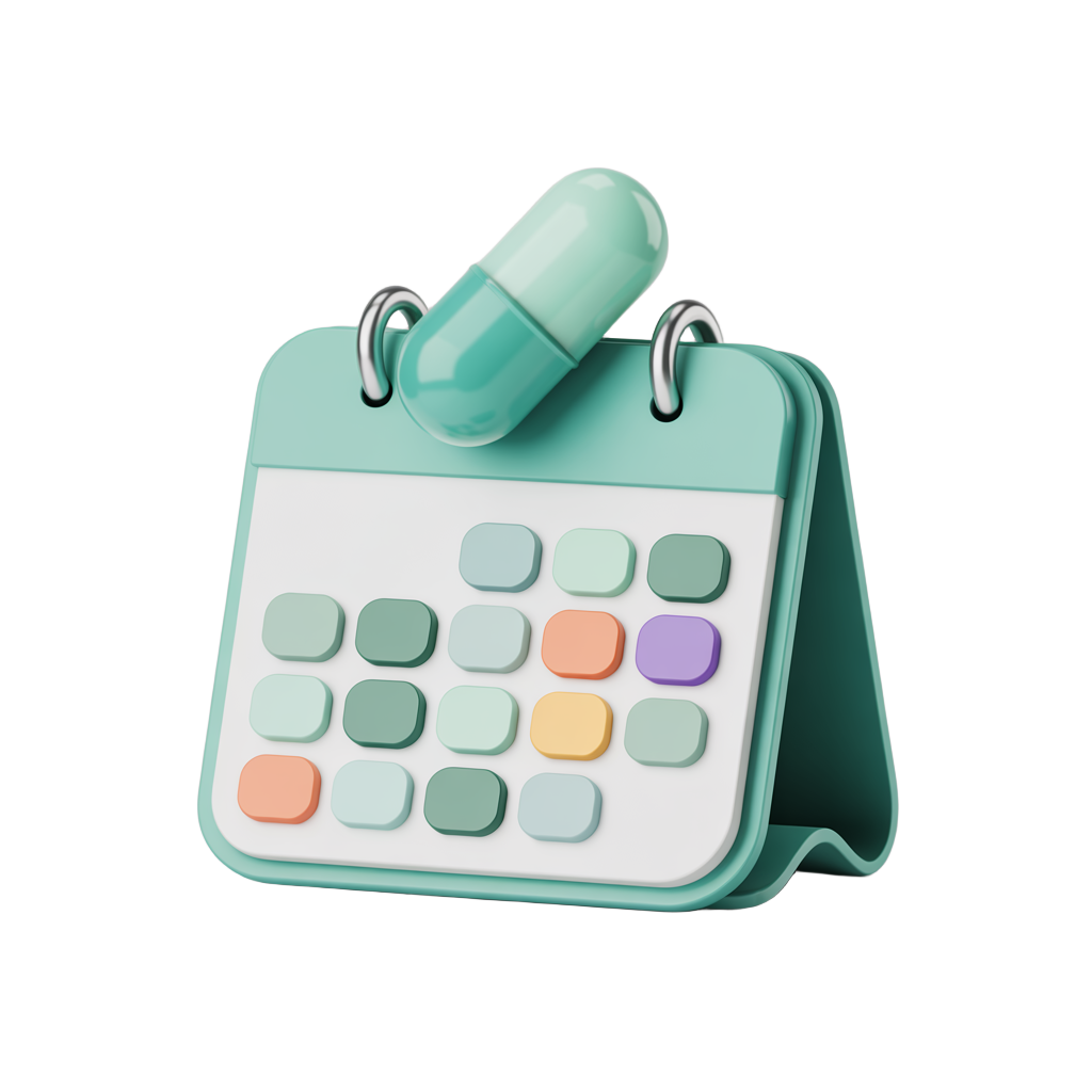 Medication adherence calendar icon showing 51% of Australians take daily medications