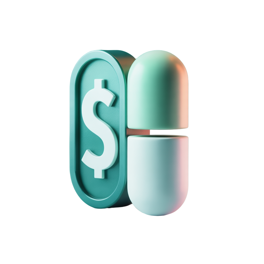 Financial impact icon showing $10.4B lost annually due to medication non-adherence in Australia